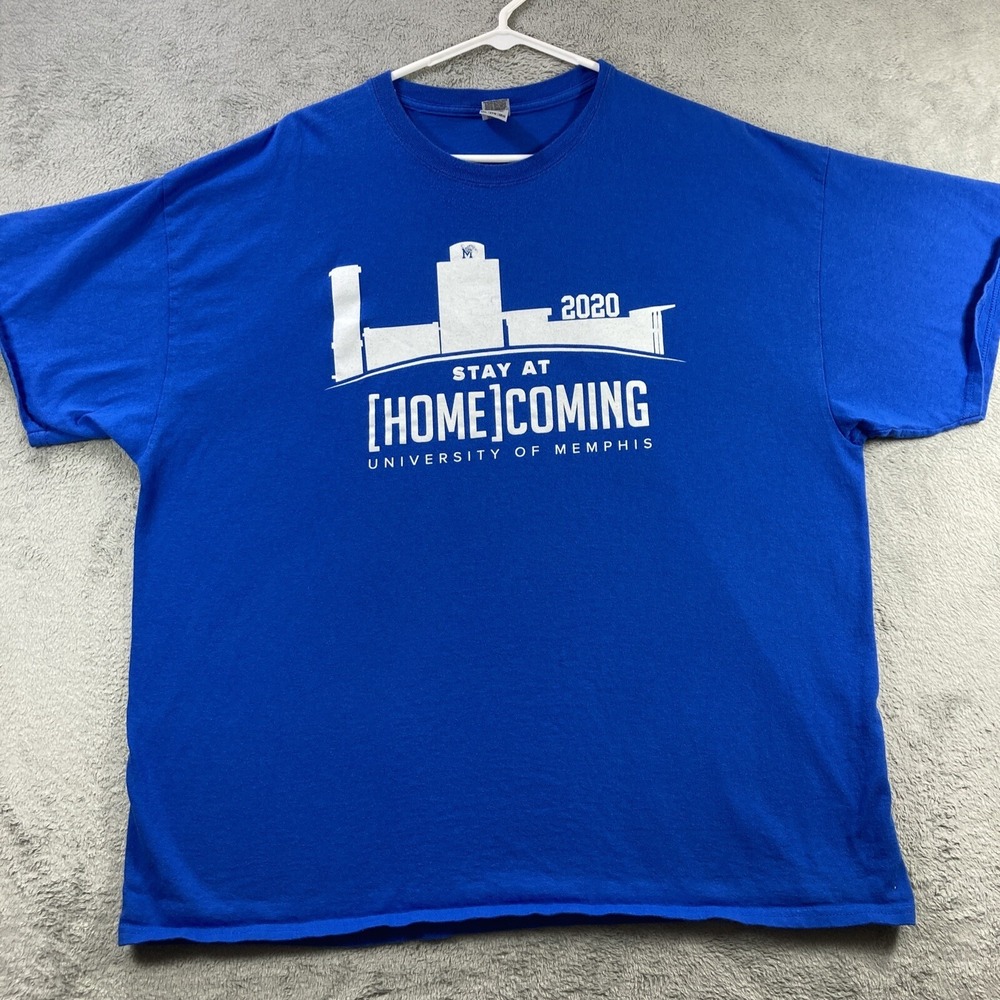 University of Memphis Tigers Shirt 2XL Blue Football Homecoming 2020 Graphic Tee